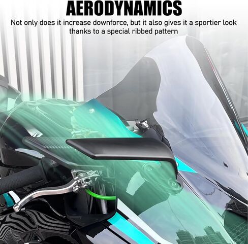 ل 2026 2025 YZF R6 R25 R3 R125 R15 CBR650R CBR500R CBR300R تعديل مرآة الرؤية الخلفية للدراجة النارية مع أجنحة دوارة قابلة للتعديل ، مناسبة 2010-2026 in Kuwait