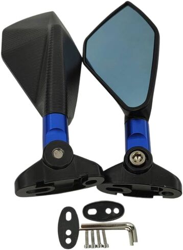 مرآة جانبية للرؤية الخلفية للدراجة النارية متوافقة مع CBR929RR ZX6R ZX7R ZX10R 300 YZF R1 R6 (أسود) in Kuwait