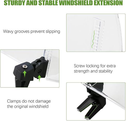 PACEWALKER Universal Motorcycle Windshield Extension Motorcycle Wind Deflector Adjustable Clip-on Windscreen Visor Fit for Most Motorcycle Scooter Dirt Bikes (Transparent) in Kuwait