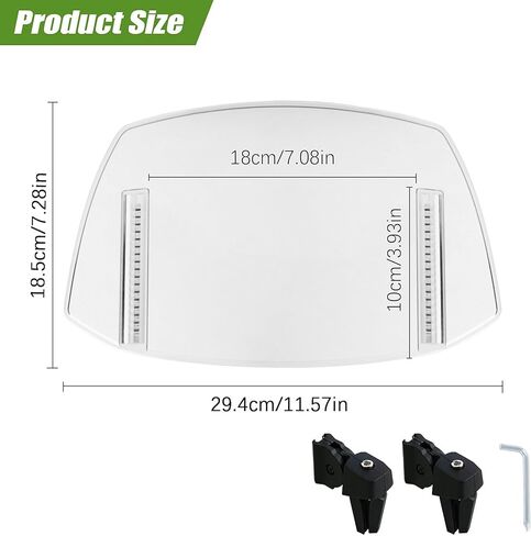 PACEWALKER Universal Motorcycle Windshield Extension Motorcycle Wind Deflector Adjustable Clip-on Windscreen Visor Fit for Most Motorcycle Scooter Dirt Bikes (Transparent) in Kuwait