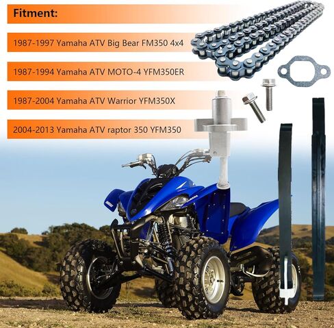 طقم شداد أدلة سلسلة توقيت الكاميرا مناسب لـ Yamaha Big Bear 350 Moto 4 YFM350ER Raptor 350 YFM350R Warrior 350 YFM350X Wolverine YFM350 1987-2005، أدلة سلسلة الكاميرا وسلسلة 90L وشداد in Kuwait