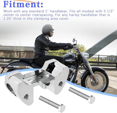 حامل مقود طويل 1.5 بوصة حامل سفلي للقضيب 1.25 بوصة لدراجات Harley Touring Street glide وElectra glide وSportster XL883 1200 48 وSoftail وDyna Models (ارتفاع الارتفاع: 1.5 بوصة لشريط 1.25 بوصة) in Kuwait