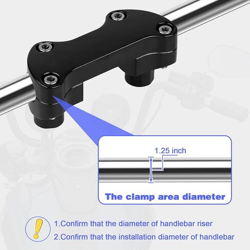 1.25" Handlebar Riser Top Clamp Kit 1.5 Inch Tall for Harley Sportster Dyna Touring Street Glide Electra Glide Softail Street Bob Fat Boy Fat Bob Low Rider XL 883 1200 (Height: 1.5", For 1.25" Bar) in Kuwait