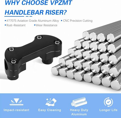 1.25" Handlebar Riser Top Clamp Kit 1.5 Inch Tall for Harley Sportster Dyna Touring Street Glide Electra Glide Softail Street Bob Fat Boy Fat Bob Low Rider XL 883 1200 (Height: 1.5", For 1.25" Bar) in Kuwait