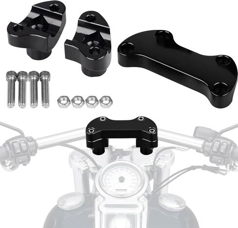 1.25" Handlebar Riser Top Clamp Kit 1.5 Inch Tall for Harley Sportster Dyna Touring Street Glide Electra Glide Softail Street Bob Fat Boy Fat Bob Low Rider XL 883 1200 (Height: 1.5", For 1.25" Bar) in Kuwait
