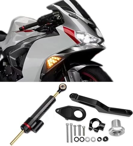 ل نينجا ZX-6R ZX636 نينجا zx6r zx636 2026 2025 2024 2023 2022-2013 قطع الغيار للدرجة النارية ممتص الصدمات التوجيه مثبت التوجيه المثبط قوس (التيتانيوم) in Kuwait