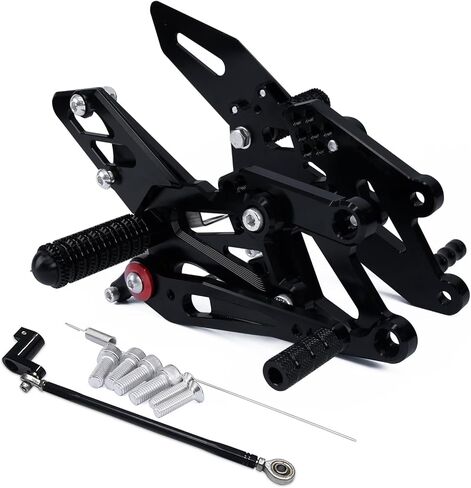 CNC YZF R3 R25 دراجة نارية قابلة للتعديل Rearsets القدم أوتاد الخلفية مجموعة Footpeg الفرامل تحول دواسة متوافق مع YZF R25 R3 2022 2023 2024 أسود in Kuwait