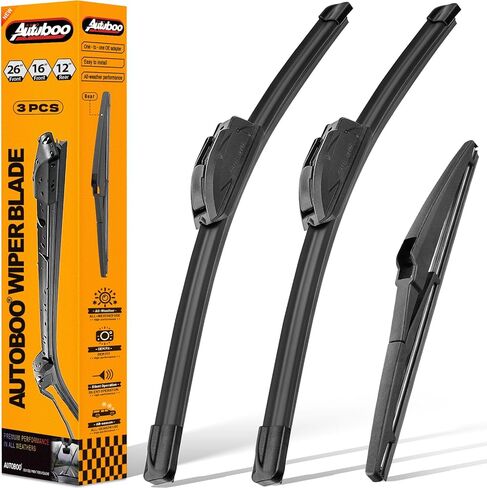 AUTOBOO 24"+19" Windshield Wipers Blades Replacement for Honda CRV CR-V 2023 2024 2025 with 10 Inch Rear Wiper Blade -Original Factory Quality (Pack of 3) in Kuwait