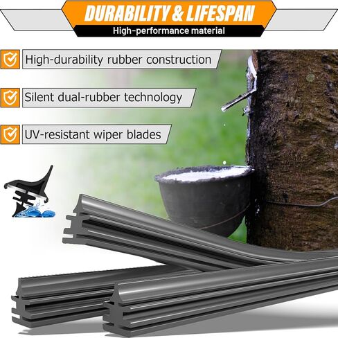 AUTOBOO 24"+19" Windshield Wipers Blades Replacement for Honda CRV CR-V 2023 2024 2025 with 10 Inch Rear Wiper Blade -Original Factory Quality (Pack of 3) in Kuwait