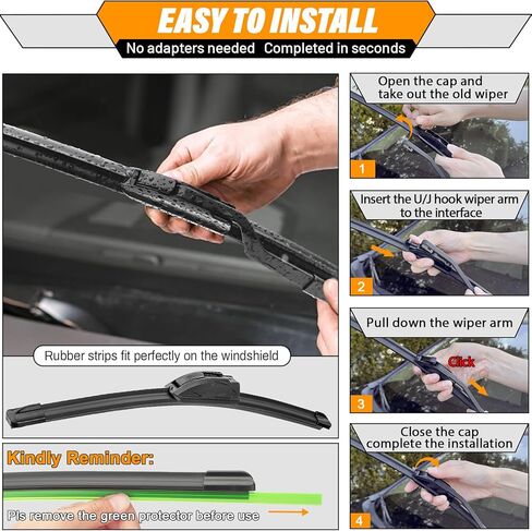 AUTOBOO 24"+19" Windshield Wipers Blades Replacement for Honda CRV CR-V 2023 2024 2025 with 10 Inch Rear Wiper Blade -Original Factory Quality (Pack of 3) in Kuwait