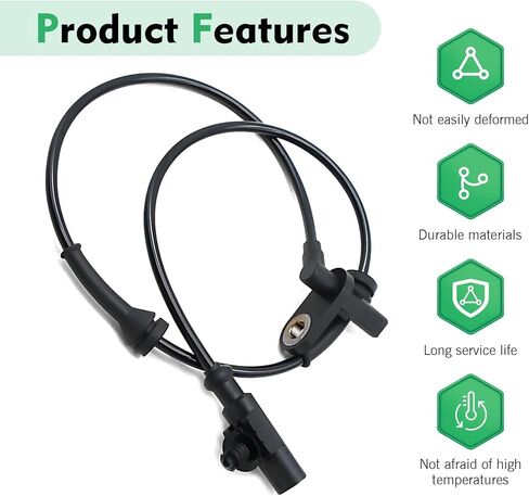 1 جهاز كمبيوتر خلفي يسار / يمين ABS مستشعر سرعة العجلة، OEM 3630050U2010 استبدال مباشر لمستشعر الفرامل المضادة للقفل، تصميم متين مقاوم لدرجات الحرارة العالية، متوافق مع موديلات Heyue (أسود) in Kuwait