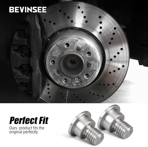 Bevinsee 2 قطعة قرص الفرامل الدوار مجموعة المسمار استبدال 34211161806 متوافق مع BMW E46 E90 E91 E92 E93 E39 E60 E61 F30 F10 F20 E87 G30، 320i 325i X5، الفولاذ المقاوم للصدأ in Kuwait