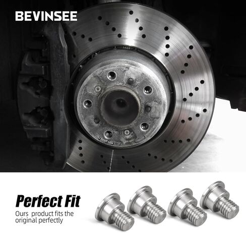 Bevinsee 4 قطع من الفولاذ المقاوم للصدأ قرص الفرامل الدوار مجموعة المسمار استبدال 34211161806 متوافق مع BMW E36 E46 E90 E92 F30 F31 F34، 320i، 325i، 328i، 330i، 335i، X1 X2 X3 X4 X5 X6 Z3 Z4 Z8 in Kuwait