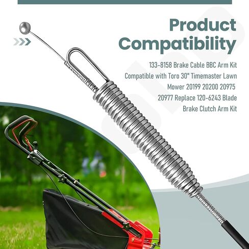 Ohoho 133-8158 Brake Cable BBC Arm Kit/Blade Brake Clutch Arm Kit for Toro 30" Timemaster Lawn Mower 20199 20200 20975 20977 - Replaces 120-6243 in Kuwait