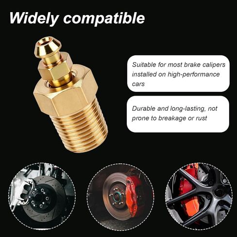 4 مجموعات 1/8" NPT برغي نازف الفرامل ومجموعة القاعدة، تتضمن 1/4"-28 براغي نازف و1/8"-27 قواعد ملولبة بديلة لفرجار فرامل السيارة in Kuwait
