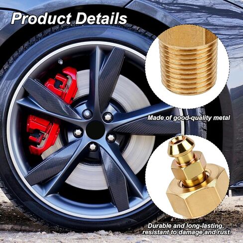 4 مجموعات 1/8" NPT برغي نازف الفرامل ومجموعة القاعدة، تتضمن 1/4"-28 براغي نازف و1/8"-27 قواعد ملولبة بديلة لفرجار فرامل السيارة in Kuwait
