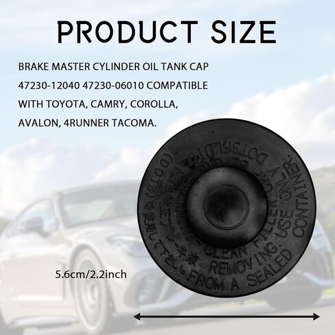 for Toyota Brake Master Cylinder Fluid Reservoir Cap Replace# 47230-12040 47230-06010 Compatible with Toyota 4Runner Tacoma Highlander Camry Corolla RAV4 Avalon Sienna（Black） in Kuwait