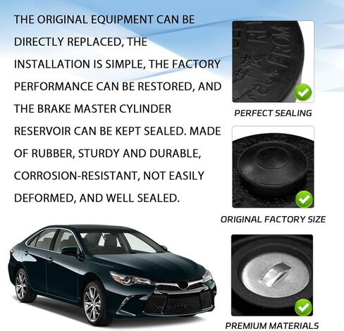 for Toyota Brake Master Cylinder Fluid Reservoir Cap Replace# 47230-12040 47230-06010 Compatible with Toyota 4Runner Tacoma Highlander Camry Corolla RAV4 Avalon Sienna（Black） in Kuwait