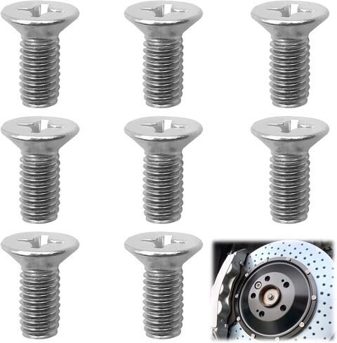 8PCS Stainless Steel Brake Disc Rotor Retaining Screws - Flat Head Screws Replacement for Honda, Acura, Hyundai, Kia Models, OEM 93600-06014-0H (8 Pcs) in Kuwait