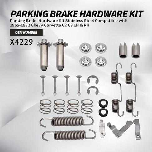 X4229 Parking Brake Hardware Kit Stainless Steel Compatible with 1965-1982 Chevy Corvette C2 C3 LH & RH in Kuwait