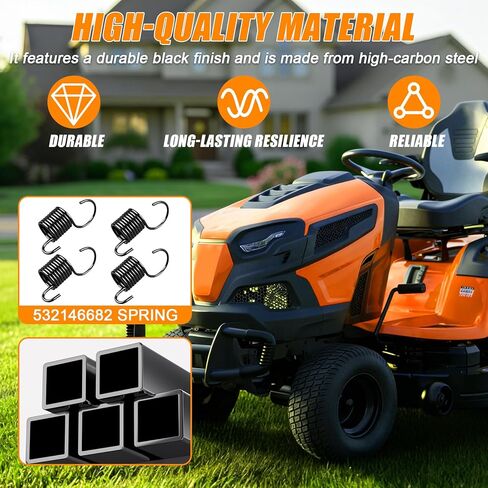 4 عبوات 532146682 زنبرك إرجاع الفرامل، طول 1.65 سم، لجرارات العشب AYP Husqvarna Craftsman Roper بما في ذلك 917.270514 in Kuwait
