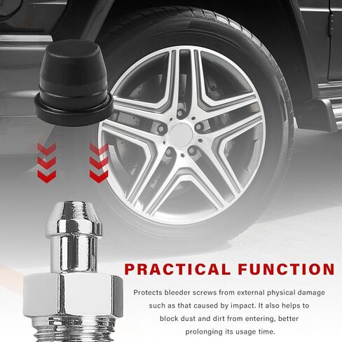 12 PCS Car Brake Bleeder Screw Caps, Rubber Auto Grease Zerk Fitting Dust Covers Replacement, Waterproof Brake Bleeder Caliper Nipple Cap for Cars Bicycles Motorcycles in Kuwait