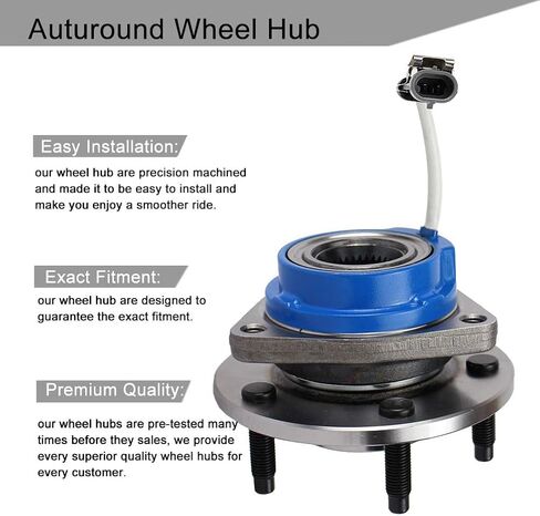 مجموعة محمل محور العجلة الأمامية Autoround 513121 مناسبة لسيارات Chevy وBuick وCadillac وPontiac وOldsmobile- Lesabre وLacrose وCentury وRegal وLucerne وDeVille وEldorado وGrand Prix 5 العروة مع ABS in Kuwait