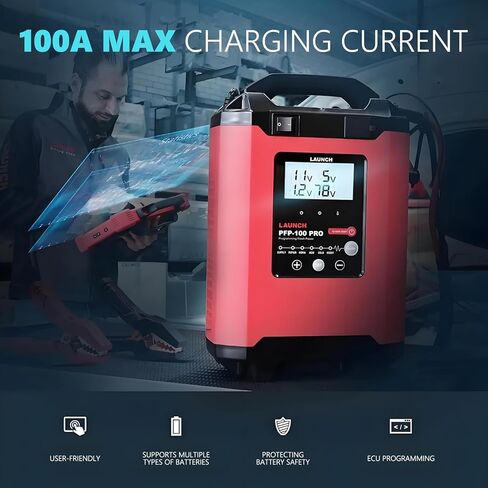 LAUNCH X431 PFP-100 PRO 12-24V مزود طاقة لإعادة برمجة فلاش السيارة مع 9 خطوات شحن ذكية و6 أوضاع عمل لبرمجة بطارية السيارة طاقة فلاش in Kuwait