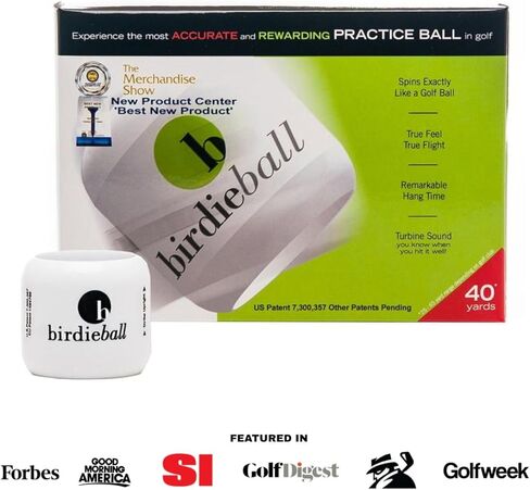 BirdieBall Set: Practice Golf Balls and Strike Pad | 1 Dozen Full Swing Limited Flight Practice Balls and Training Mat in Saudi Arabia