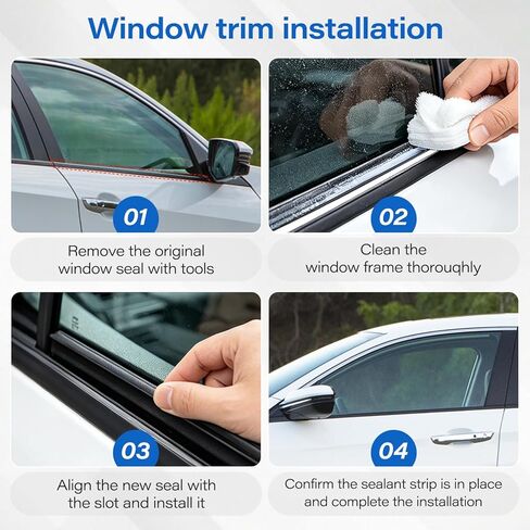 72450-TEA-T01 Car Outer Door Window Weather Stripping Molding Trim Belt Compatible with Honda Civic 4 Door Sedan 2016-2021 Replace 72410-TEA-T01 72950-TEA-T01 72910-TEA-T01 4 Pcs in Kuwait