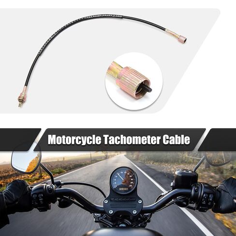 uxcell 11mm 0.43" Motorcycle Motorbike Tachometer Cable Line Wire Black Rubber Metal Replacement for Suzuki GN125 in Kuwait