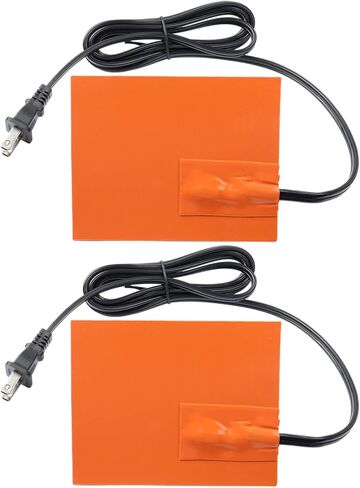 4 x 5in Car Engine Silicone Pad Heater - Self-Adhesive, 2Pcs Oil Pan Heater Pad Car Truck Oil Pan Heater Pad for Metal Surface with 194°F Thermal Protector & 68" Power Cord（150W 120V） in Kuwait