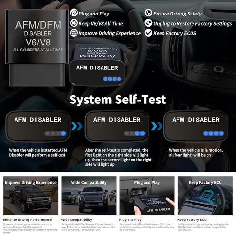 معطل AFM/DFM، وحدة تعطيل إدارة الوقود النشطة، متوافقة مع GM V6 / V8 و5.3 Silverado 6.2 Sierra 2007-2022 (Chevy GMC Sierra Yukon Cadillac Escalade) 4.3L 5.3L 6.0L 6.2L in Kuwait