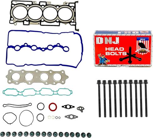 مجموعة حشية رأس الأسطوانة DNJ HGB4386 مع مجموعة مسامير الرأس لـ 2015-2020 Hyundai، Kia Optima، Santa Fe، Santa Fe Sport 2.0L L4 16V DOHC 1998cc in Kuwait