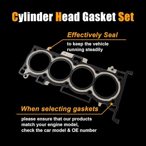 مجموعة حشية رأس اسطوانة المحرك من AUCERAMIC HS54999 مناسبة لـ 2013-2016 Hyundai Santa Fe Sport/2011-2014 Sonata/ 2014-2015 Kia Optima 2.0L L4 Turbocharged in Kuwait