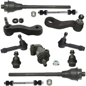 PartsW 11 Pc Front Steering and Suspension Kit Inner Outer Tie Rod Ends Pitman Arm Idler Arm Lower Ball Joints Sway Bar Links ES3488 ES3493T K6541 K80631 Compatible with Cadillac Escalade 2002 in Kuwait