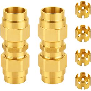 Brass DOT Air Brake End Fitting, Dazakoot 3/8" OD Union Tubing for J1402 Air Brake Hose, Air Brake Hose Fitting for Replace Semi Truck Air Brake System - 2pcs Union Tube & 4pcs Sleeve Tube in Saudi Arabia