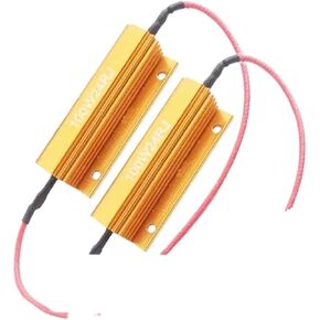 2Pcs Decoder RX24 Decoding Resistor 50W 6RJ 8RJ 10RJ Car LED Anti-stroboscopic Resistance 6R 8R 10R Comes With Buckle Aluminum(2pcs 50W6RJ) in Kuwait