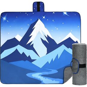 Tirrinia Waterproof Outdoor Blanket with Sherpa Lining, Windproof Triple Layers Warm Comfy Foldable for Camping Stadium, Sports, Picnic, Grass, Concert, Pet, Travel, Emergency Car Blanket Camo in Kuwait
