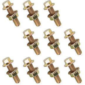 10 PCS M8 Car Exhaust Manifold Bolts, Anti-slip Sealing Flange Bolt and Nut Kit, Rust-proof Hexagonal Retaining Screw Hardware Set, Universal Fastener Replacement for Cars (Gold) in Saudi Arabia