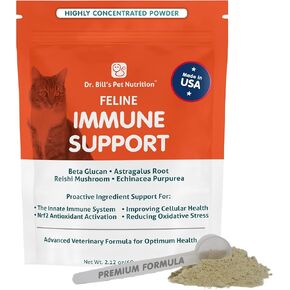 Dr. Bill’s Feline Immune Support Cat Vitamins and Supplements | Cat Immune Support | Colostrum Vitamins for Cats | Includes Beta Glucan, Lactoferrin, Colostrum, Zinc, Coenzyme Q-10, Bifidobacterium in Kuwait