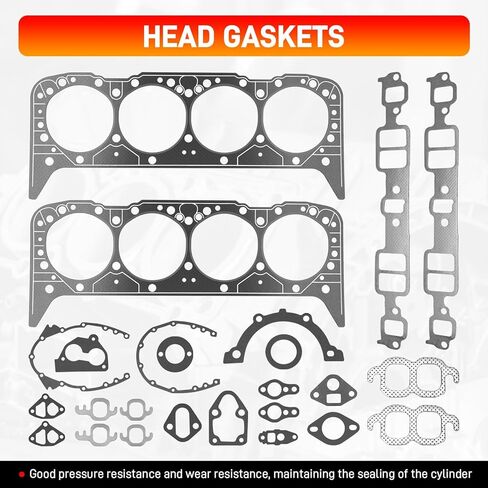 مجموعة حشيات المحرك 260-1269 متوافقة مع Chevy C1500/C2500/K1500 G20/G30، GMC G1500/G2500 Yukon، Isuzu NPR SBC 350 5.7L استبدال المحرك # KS2666 in Kuwait