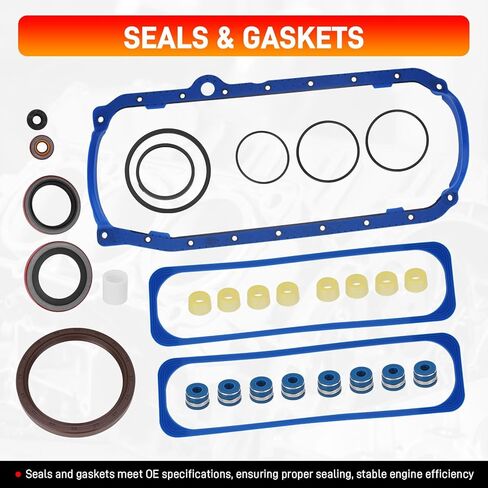 مجموعة حشيات المحرك 260-1269 متوافقة مع Chevy C1500/C2500/K1500 G20/G30، GMC G1500/G2500 Yukon، Isuzu NPR SBC 350 5.7L استبدال المحرك # KS2666 in Kuwait