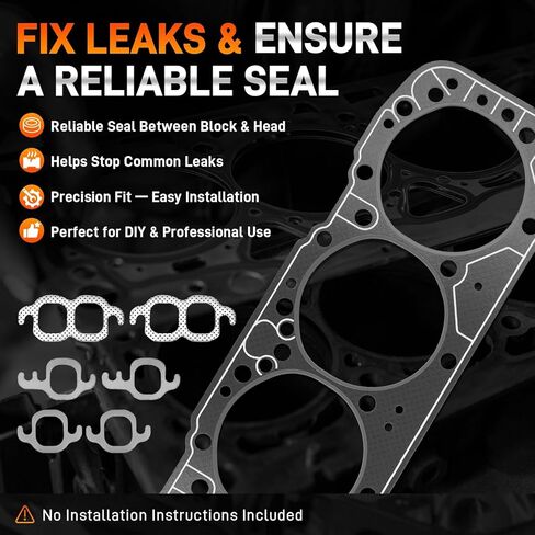 مجموعة حشيات المحرك 260-1269 متوافقة مع Chevy C1500/C2500/K1500 G20/G30، GMC G1500/G2500 Yukon، Isuzu NPR SBC 350 5.7L استبدال المحرك # KS2666 in Kuwait