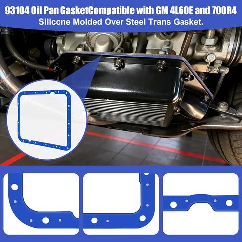 حشية وعاء زيت ناقل الحركة 93104 لـ GM 4L60E و700R4 - استبدال مباشر لموروسو 93104 - مطاط عالي التحمل مطلي بالفولاذ، مبركن، بسمك 3/16 بوصة in Kuwait