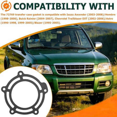 72769 حشية محول علبة النقل، تناسب Isuzu Ascender 2003-2008/ Hombre 1998-2000؛ بويك رينييه 2004-2007؛ شيفروليه تريل بليزر EXT2002-2006/أسترو 1990-1998 و1999-2005/بليزر 1995-2005. in Kuwait