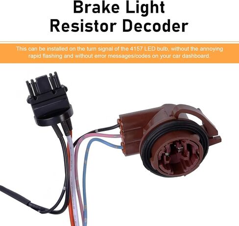 قطعتان من وحدة فك ترميز الأخطاء LED للسيارة 3157، مقاوم تحميل LED مضاد للوميض 50 وات 6 أوم، أجهزة فك ترميز مقاومة ضوء الفرامل، سرج أسلاك رمز الخطأ لمصابيح LED، لمصباح الفرامل T20 3157 4157 (متعدد الألوان) in Kuwait