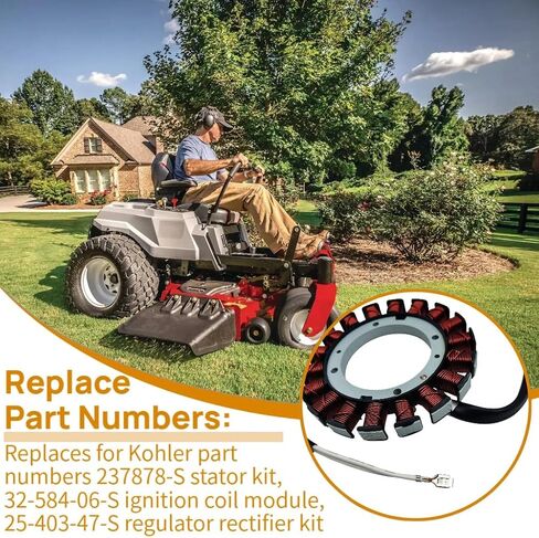 237878-S Stator Kit 15/20 AMP for Kohler 7000 Series Engine KT715 KT725 KT730 KT735 KT740 KT745 ZT730 ZT740 with Ignition Coil Module and Spark Plugs in Kuwait