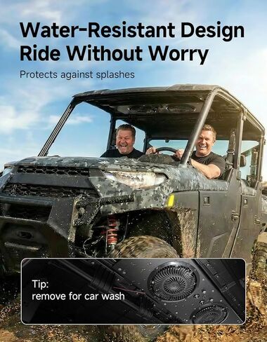 مروحة KEMIMOTO UTV، مروحة تبريد كبيرة مقاس 8 بوصات مع قرص متغير السرعة، مروحة تبريد علوية 12 فولت مع ضوء قبة متوافق مع Polaris Ranger، RZR XP 1000 2024+، Can-Am Defender in Kuwait