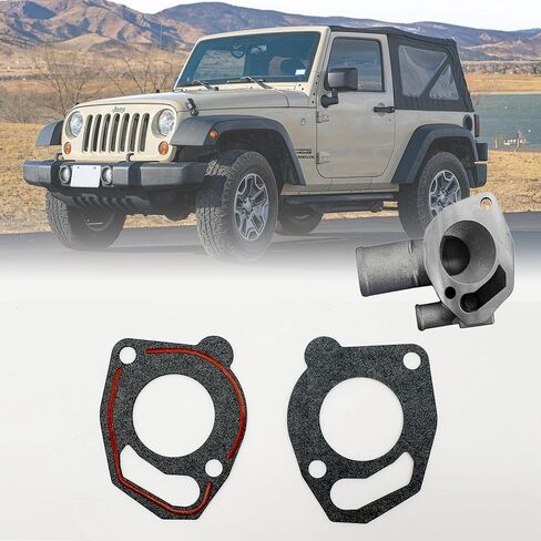 35630 Engine Coolant Thermostat Housing Gasket Compatible with Jeep Grand Cherokee Wrangler TJ Dodge Dakato 1998-2002 Water Neck in Kuwait